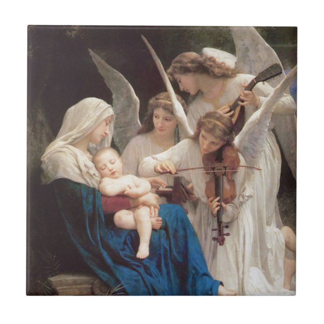 Lied der Engel (1881) von Bouguereau Fliese (Vorderseite)