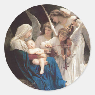 Lied der Engel Religious gesegnete Mutter Christus Runder Aufkleber