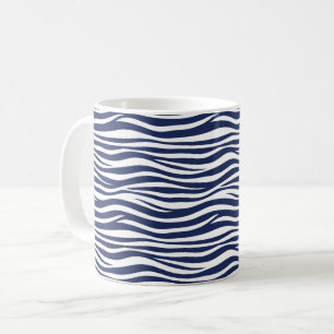 Lied der Meeresmarine Blau Fließende Wellen Kaffeetasse