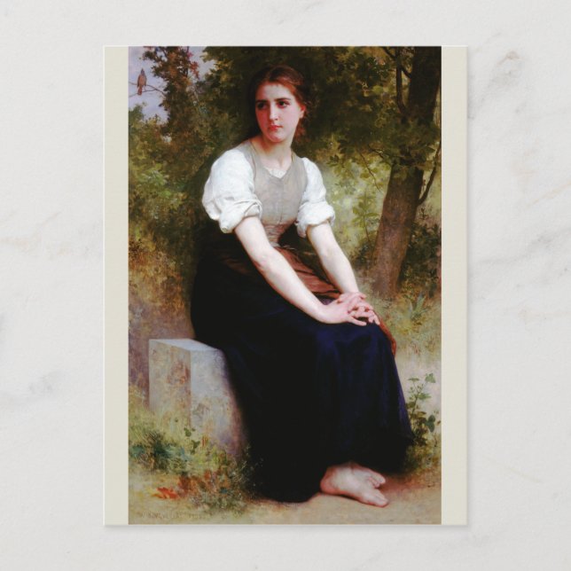 Lied der Nachtigale von Bouguereau Postkarte (Vorderseite)