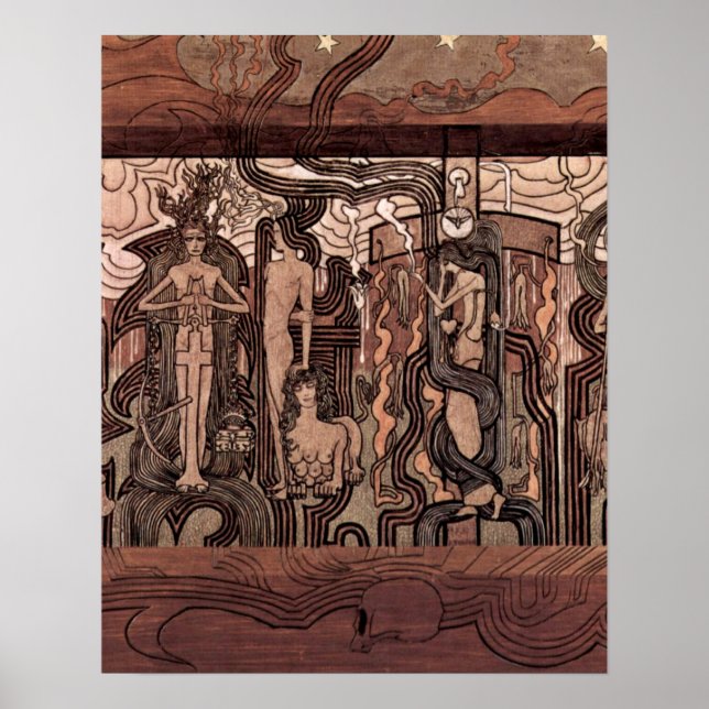 Lied der Zeit von Jean Theodoor Toorop Poster (Vorne)