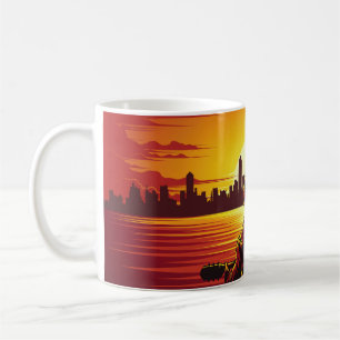 Lied des Sonnenuntergangs Illustration Sonnenunter Kaffeetasse