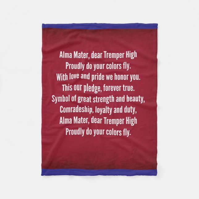 Lied Tremper Highschool Alma Mater Fleecedecke (Vorderseite)