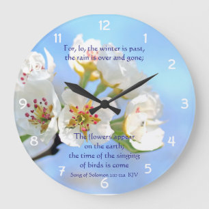 Lied von Solomon 2:11 - 12a die Blumen erscheinen Große Wanduhr