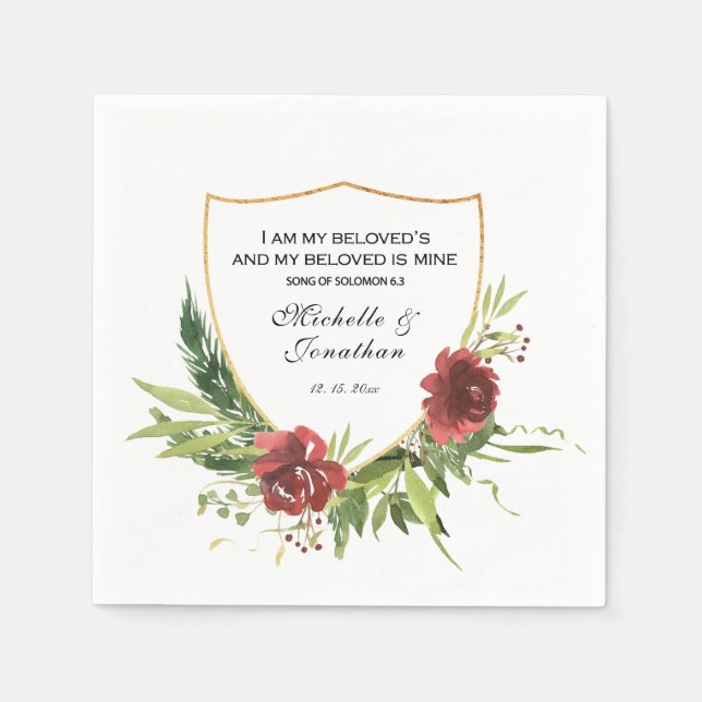 Lied von Solomon 6:3 Ich bin meine geliebte Hochze Serviette (Vorderseite)
