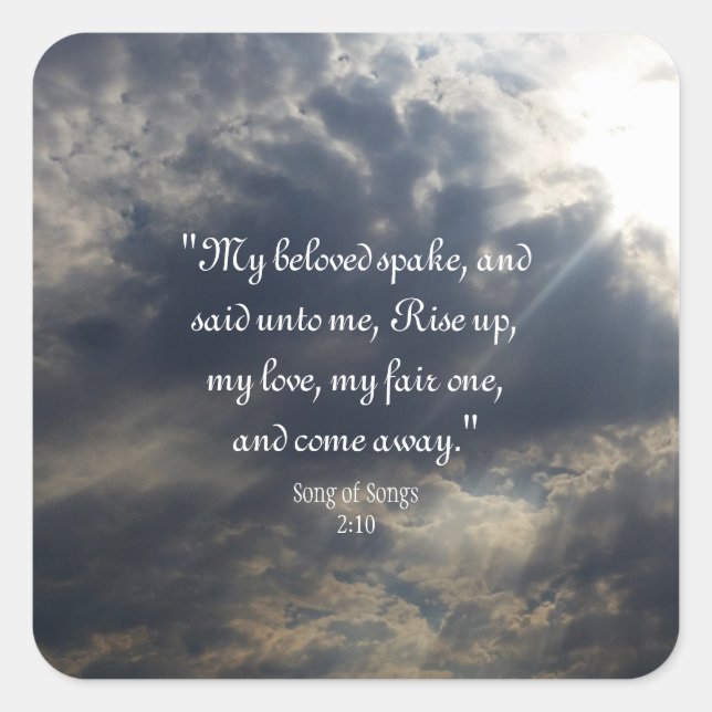 Lieder 2:10 quadratischer aufkleber (Vorderseite)