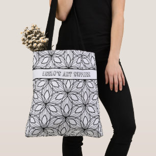 Lieferbeutel für geometrische Schwarz-Weiß-Farbk Tasche