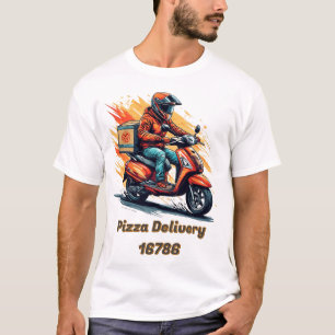 Lieferfahrer auf modernem Roller T-Shirt
