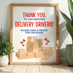 Lieferfahrer Danke Schild