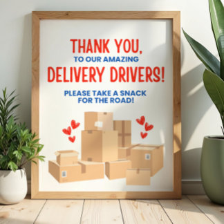 Lieferfahrer Danke Schild