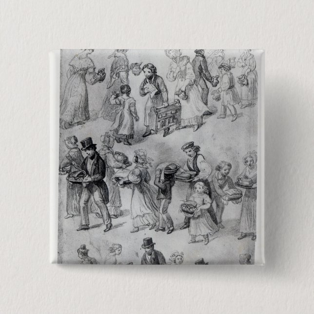 Liefern des Abendessens, 1841 Button (Vorderseite)