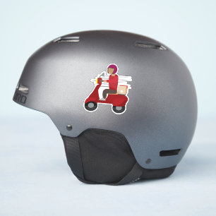 Lieferperson fährt Roller Aufkleber