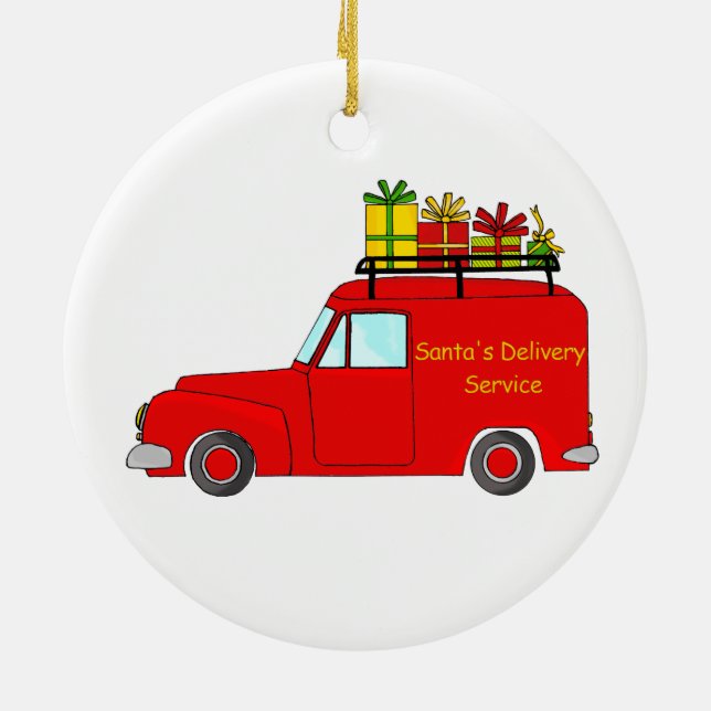 Lieferservice des Weihnachtsmanns Keramik Ornament (Hinten)