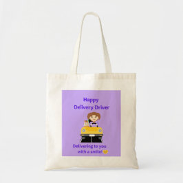 Liefertreiber mit Smile-Lebensmitteltasche Tragetasche
