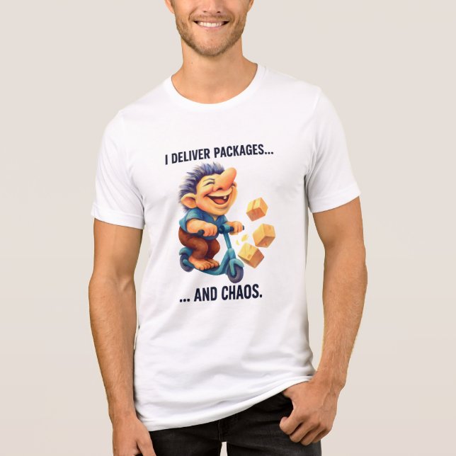 Liefertroll - Ich stelle Pakete und Chaos bereit Tri-Blend Shirt (Vorderseite)
