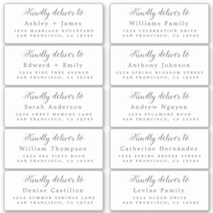 Lieferung an Calligraphy Wedding Guest Address Aufkleber
