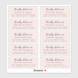 Lieferung an das Calligraphy Wedding Guest Address Aufkleber