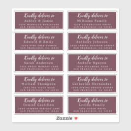 Lieferung an das Calligraphy Wedding Guest Address Aufkleber