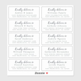 Lieferung an das Calligraphy Wedding Guest Address Aufkleber