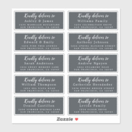Lieferung an das Calligraphy Wedding Guest Address Aufkleber