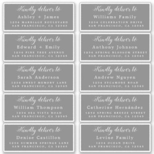 Lieferung an das Calligraphy Wedding Guest Address Aufkleber
