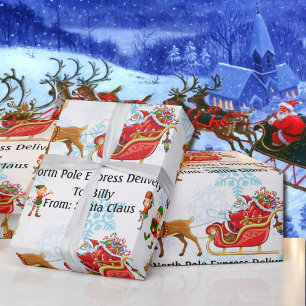 Lieferung von Nordpol aus dem Namen des Weihnachts Geschenkpapier