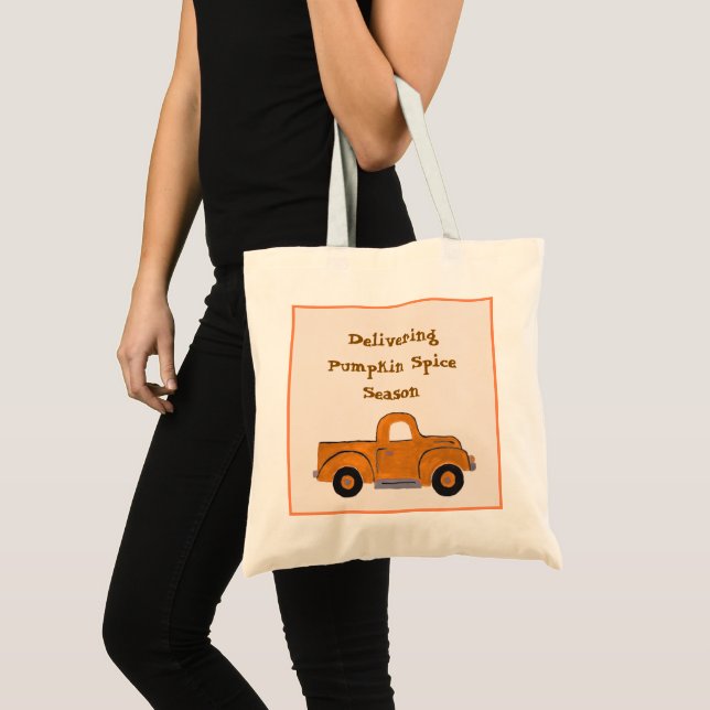 Lieferung von Pumpkin Gewürz Jahreszeit handbemalt Tragetasche (Vorderseite (Produkt))