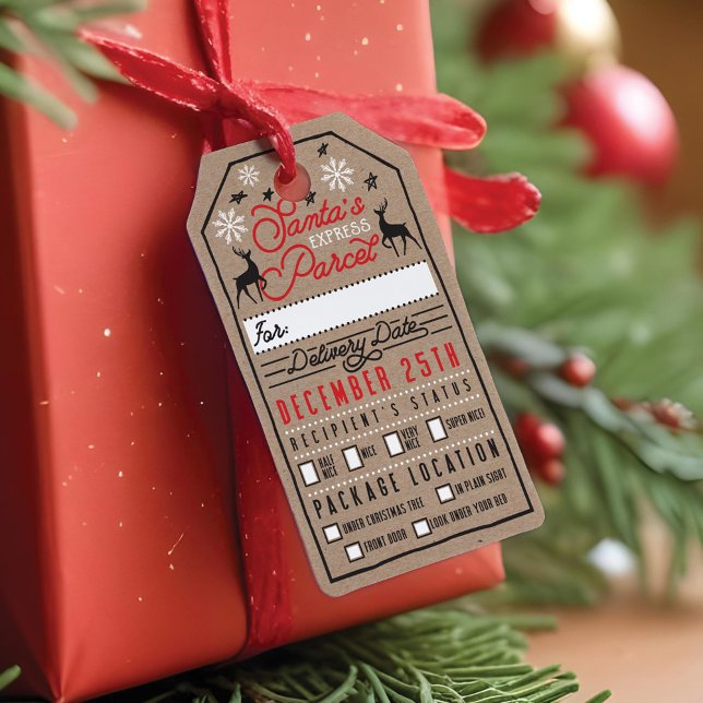 Lieferung von Santa Express Paketen | Santa Certif Geschenkanhänger (Santa Express Parcel Delivery | Santa Certified Gift Tags)