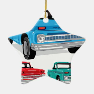 Lieferwagen-Bauernhof-LKW Keramik Ornament