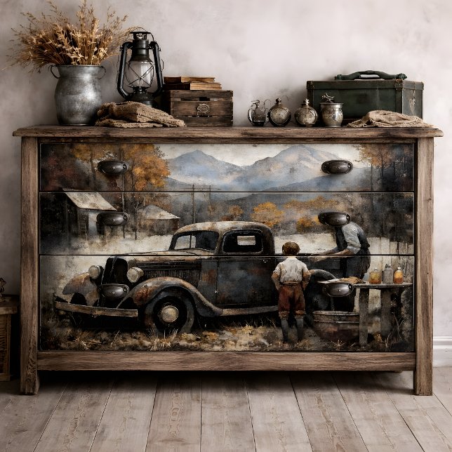 Lieferwagen des Großvaters Dekoupage Seidenpapier (Grandfather's Pickup Decoupage Tissue Paper)
