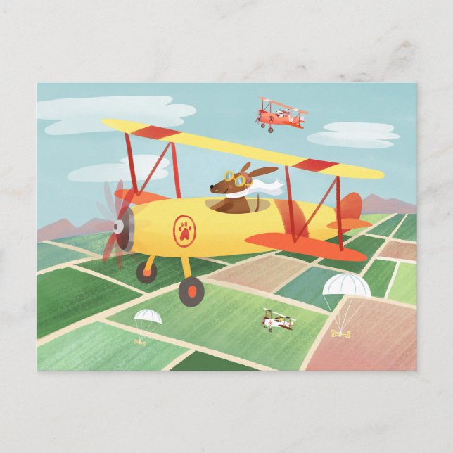 Lieferwagen für das Flugzeug Postkarte (Vorderseite)