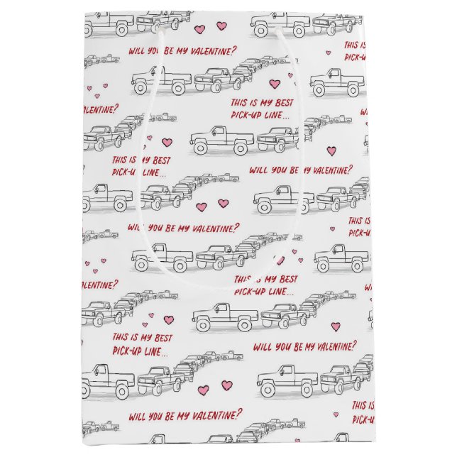 Lieferwagen Line Valentine Funny Lover Mittlere Geschenktüte (Vorderseite)