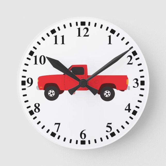 Lieferwagen LKW Runde Wanduhr (Vorderseite)