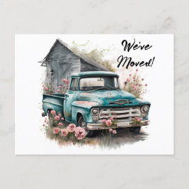 Lieferwagen LKW Wir haben die Postkarte verschoben