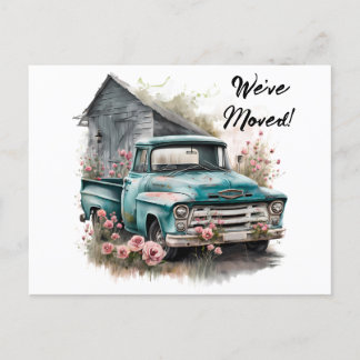 Lieferwagen LKW Wir haben die Postkarte verschoben