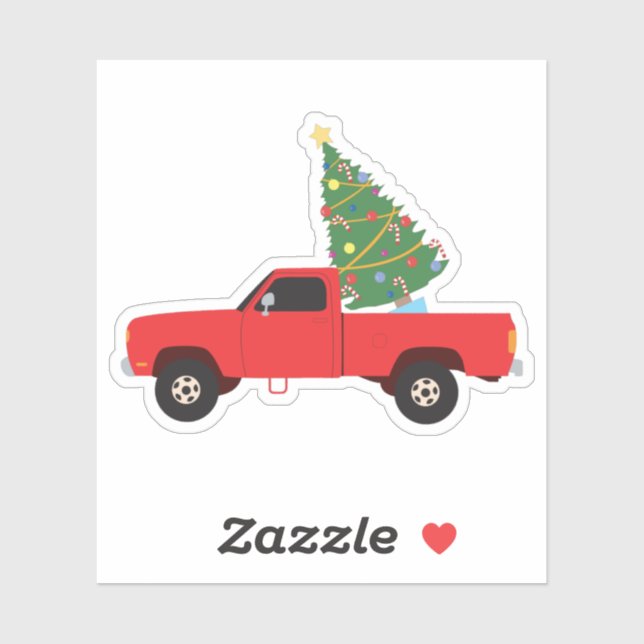 Lieferwagen Truck Weihnachtsbaum Aufkleber (Blatt)