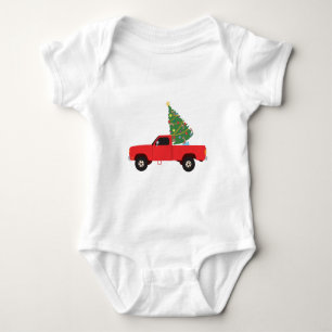 Lieferwagen Truck Weihnachtsbaum Baby Strampler