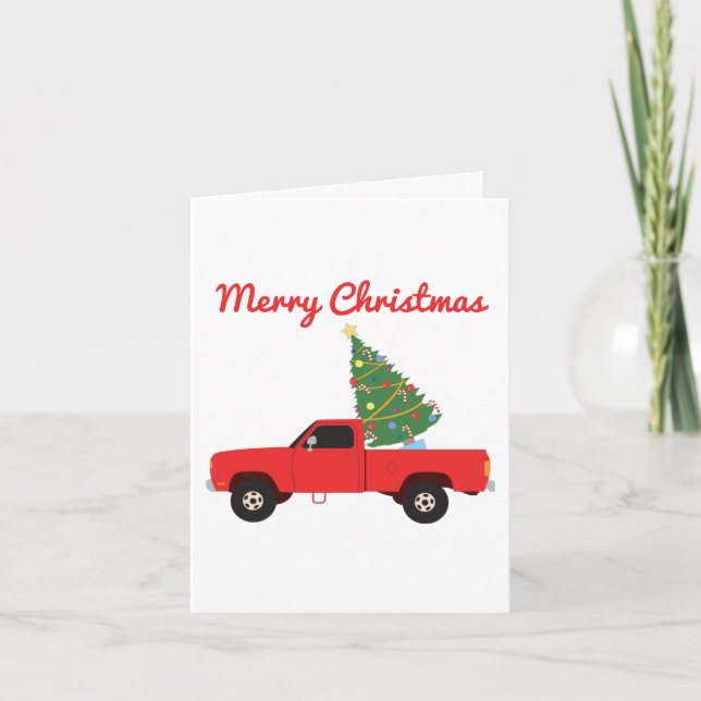 Lieferwagen Truck Weihnachtsbaum Karte (Vorderseite)