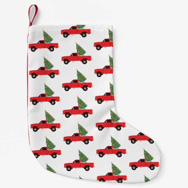Lieferwagen Truck Weihnachtsbaum Kleiner Weihnachtsstrumpf (Vorderseite)