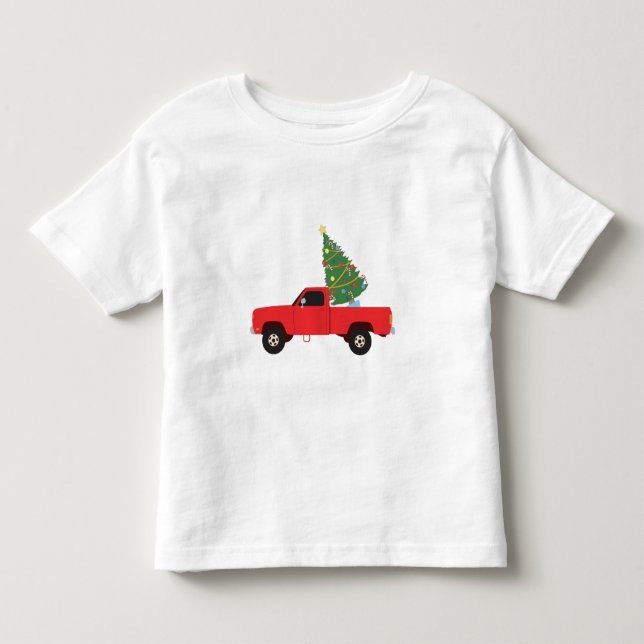Lieferwagen Truck Weihnachtsbaum Kleinkind T-shirt (Vorderseite)