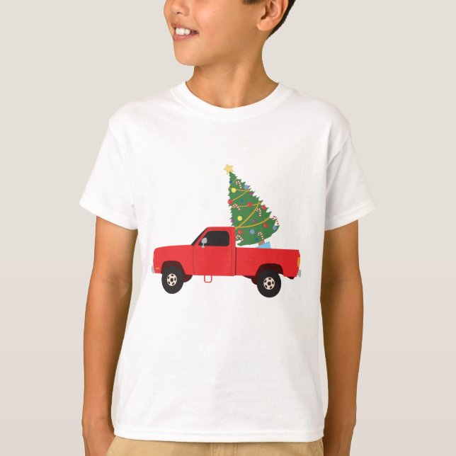 Lieferwagen Truck Weihnachtsbaum T-Shirt (Vorderseite)
