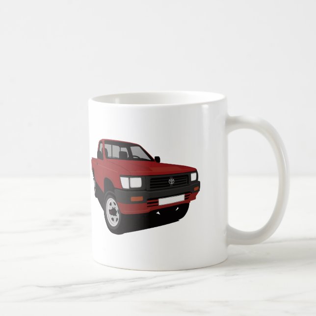 Lieferwagenrot Toyota Hilux - 2 x-Bild Kaffeetasse (Rechts)