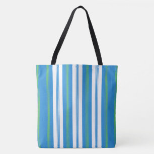 Liegen am blauen, weißen Morgen - Streifen Tasche