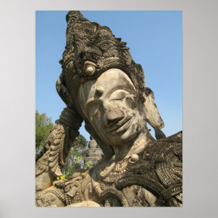 Liegender Buddha ... Nong Khai, Isan, Thailand Poster