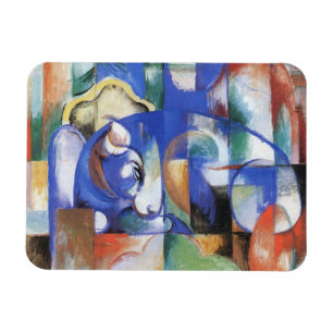 Liegender Stier von Franz Marc, Vintage Kubismus K Magnet