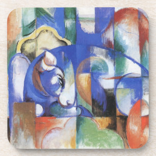 Liegender Stier von Franz Marc, Vintage-Kubismus-K Untersetzer