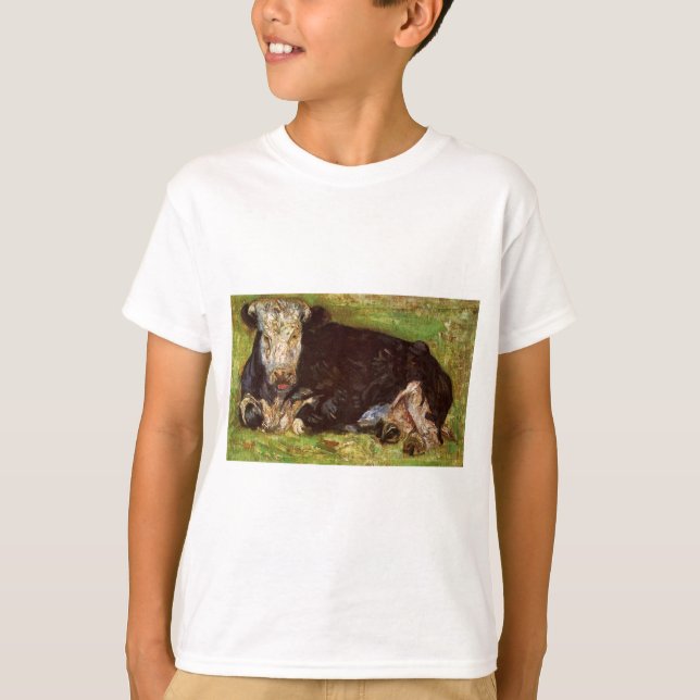 Liegenkuh durch Vincent van Gogh T-Shirt (Vorderseite)
