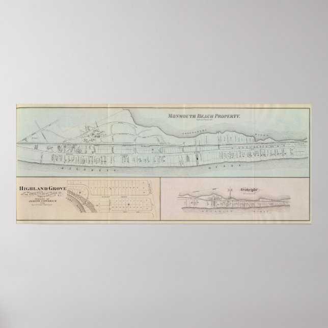 Liegenschaft Monmouth Beach in New Jersey Poster (Vorne)