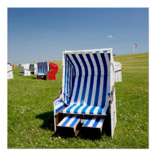 Liegestühle an der Nordsee Poster