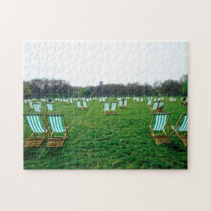 Liegestühle im Green Park, London